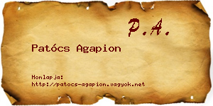 Patócs Agapion névjegykártya
